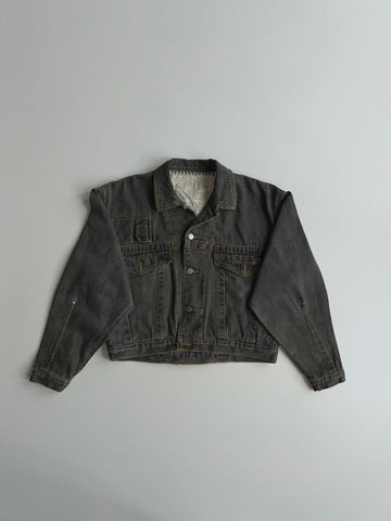 Vintage Black Denim Trucker Jacket Women's (S/M)