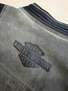Harley-Davidson Grey Zip-Up Biker Jacket with Black Contrast Panels (M)