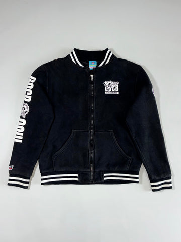 GOCB Crazybomb Varsity Bomber Jacket – Black, Size (S)
