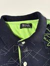 Hugo Boss Geometric Print Polo - Navy/Green(XL)