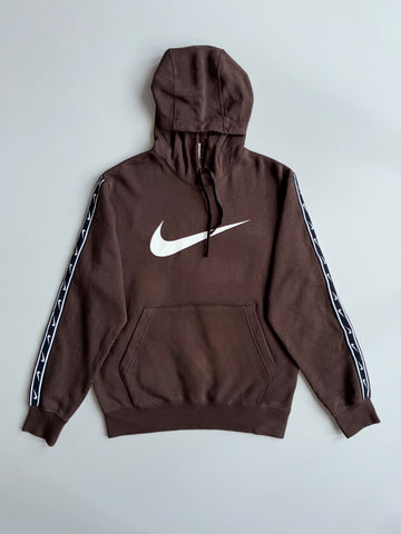 Nike Swoosh Taped Sleeve Hoodie Brown (M)