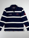 Nautica Maritime Heritage Striped Rugby Polo - Navy/White (XL)