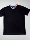 Tommy Jeans V-Neck Striped Collar Tee - Black(XL)