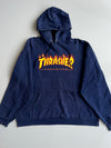 Thrasher Flame Logo Navy Hoodie (2XL)