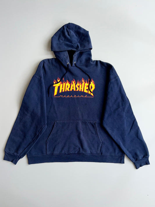 Thrasher Flame Logo Navy Hoodie (2XL)