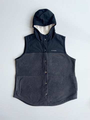 Columbia Sherpa-Lined Hooded Fleece Vest  Black/Grey (2XL)
