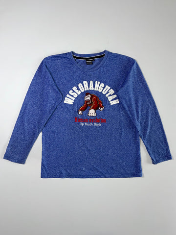 WiseOrangutan” Human Evolution Graphic Long Sleeve Tee – (M)