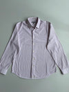 Express Fitted Dress Shirt White Purple Polka Dot (XL)