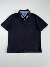 Tommy Hilfiger Custom Fit Polo w/ Chambray Trim – Black – (2XL)