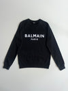 Balmain Paris Balmain Paris Logo Print Black Crewneck Sweatshirt (M)