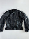Minimal Black Pure Leather Moto Jacket (L)