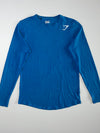 Gymshark Small Logo Long Sleeve Tee  Blue  (M/L)