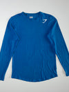 Gymshark Small Logo Long Sleeve Tee  Blue  (M/L)