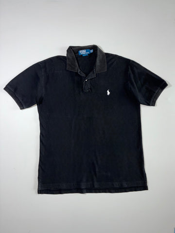 Vintage Polo Ralph Lauren Blue Label Black Polo Shirt – White Pony Logo (2XL)
