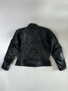 Minimal Black Pure Leather Moto Jacket (L)