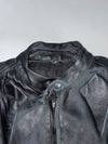 Minimal Black Pure Leather Moto Jacket (L)