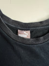 Puma Spellout Black Crewneck Sweatshirt with Velvet Sleeve Panels (XL)