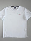 FILA White Essential Tee – Small Logo Tape Collar(XL)