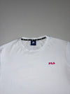 FILA White Essential Tee – Small Logo Tape Collar(XL)