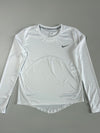 Nike Dri-Fit Running White Long Sleeve Tee (S)