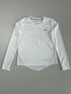Nike Dri-Fit Running White Long Sleeve Tee (S)