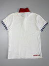 Lacoste White Slim Fit Polo – Striped Collar Detail (M)