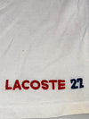 Lacoste White Slim Fit Polo – Striped Collar Detail (M)