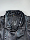 Black Belted Pure Leather Biker Jacket (L)