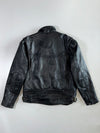 Black Belted Pure Leather Biker Jacket (L)