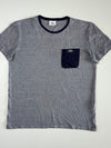 Lacoste Regular Fit Striped Pocket T-Shirt – Navy/Grey  (L)
