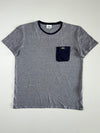 Lacoste Regular Fit Striped Pocket T-Shirt – Navy/Grey  (L)