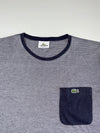 Lacoste Regular Fit Striped Pocket T-Shirt – Navy/Grey  (L)
