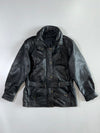 Black Leather Belted Utility Jacket (L)