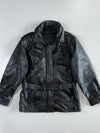 Black Leather Belted Utility Jacket (L)