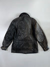 Black Leather Belted Utility Jacket (L)