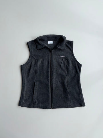 Columbia Fleece Full Zip Vest Charcoal  woman’s  (L)