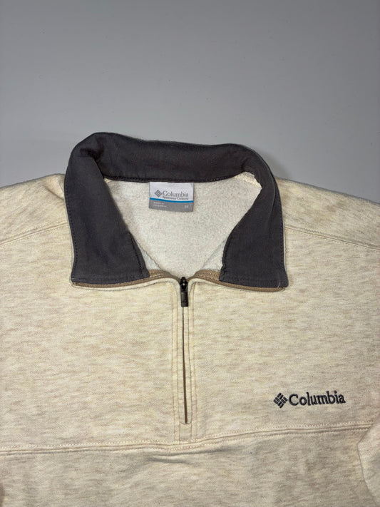 Columbia Quarter Zip Fleece-Lined Sweatshirt – Oatmeal (L)