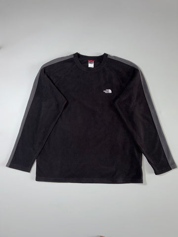 The North Face Black & Grey Colorblock Fleece Crewneck Sweatshirt –(2XL)