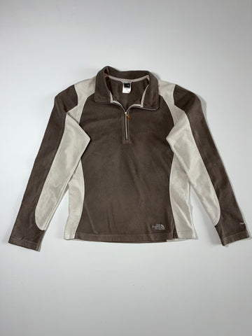 The North Face Brown & Grey 1/4 Zip Fleece Pullover – Women’s(M)