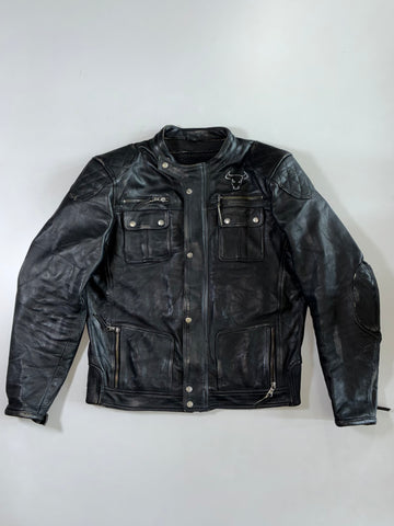 Bullfighter Diamond-Quilted Leather Riding Jacket Padded (XL)