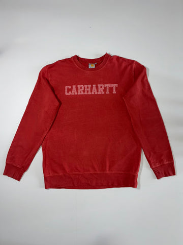 Carhartt Spellout Washed Crewneck Sweatshirt – Faded Red  (XL)