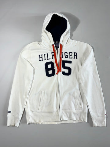Tommy Hilfiger 85 Spellout Full Zip Hoodie – White – Size XL (Vintage Fit)