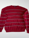 Nautica Striped Crewneck Sweater – Maroon – Size (2XL)