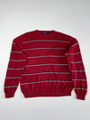 Nautica Striped Crewneck Sweater – Maroon – Size (2XL)