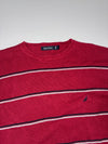 Nautica Striped Crewneck Sweater – Maroon – Size (2XL)