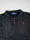 Ralph Lauren Cable Knit Polo Sweater – Black – Size (L)