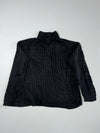 Ralph Lauren Cable Knit Polo Sweater – Black – Size (L)