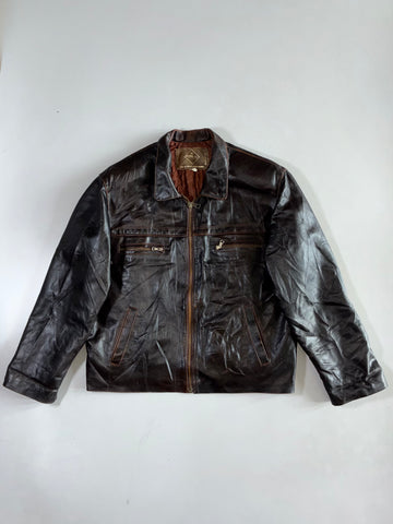 Super Premium Original Bomber Leather Jacket (2XL)