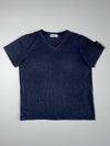 Stone Island Navy V-Neck T-Shirt – Size (XL)