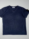 Stone Island Navy V-Neck T-Shirt – Size (XL)